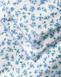 Petite Plume Women's Pointelle Pants in Blue Floral