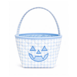 Bits & Bows Halloween Petite Pumpkin Tote in Blue