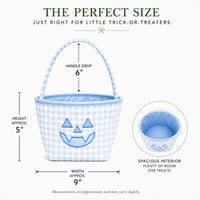 Bits & Bows Halloween Petite Pumpkin Tote in Blue