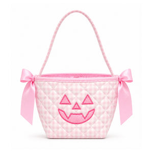 Bits & Bows Halloween Petite Pumpkin Tote in Pink
