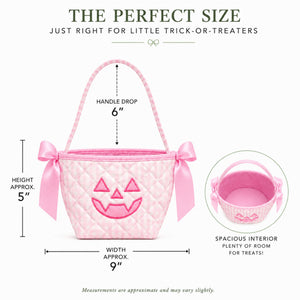 Bits & Bows Halloween Petite Pumpkin Tote in Pink