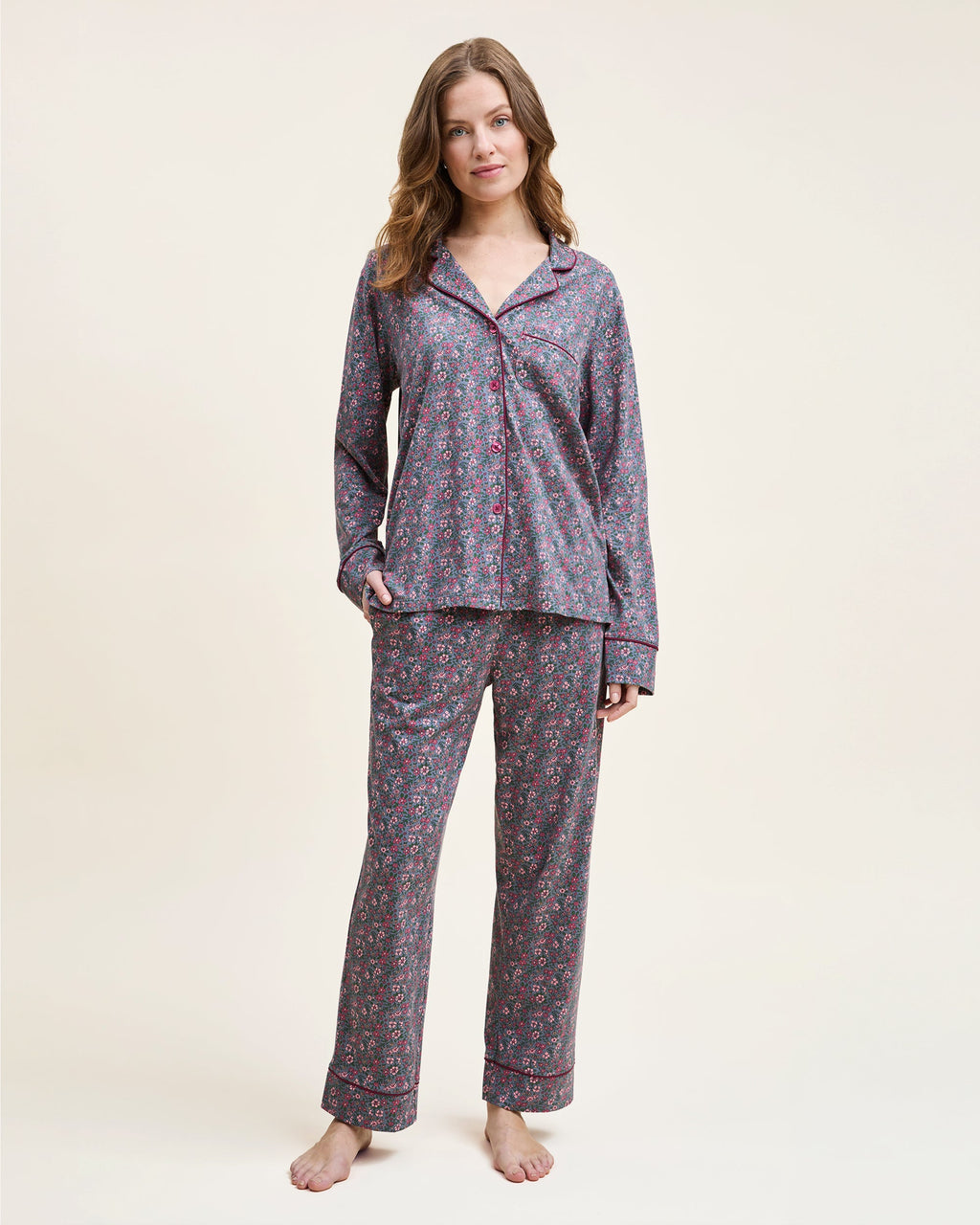 Petite Plume Women's Pima Pajama In Fleurs De Saison