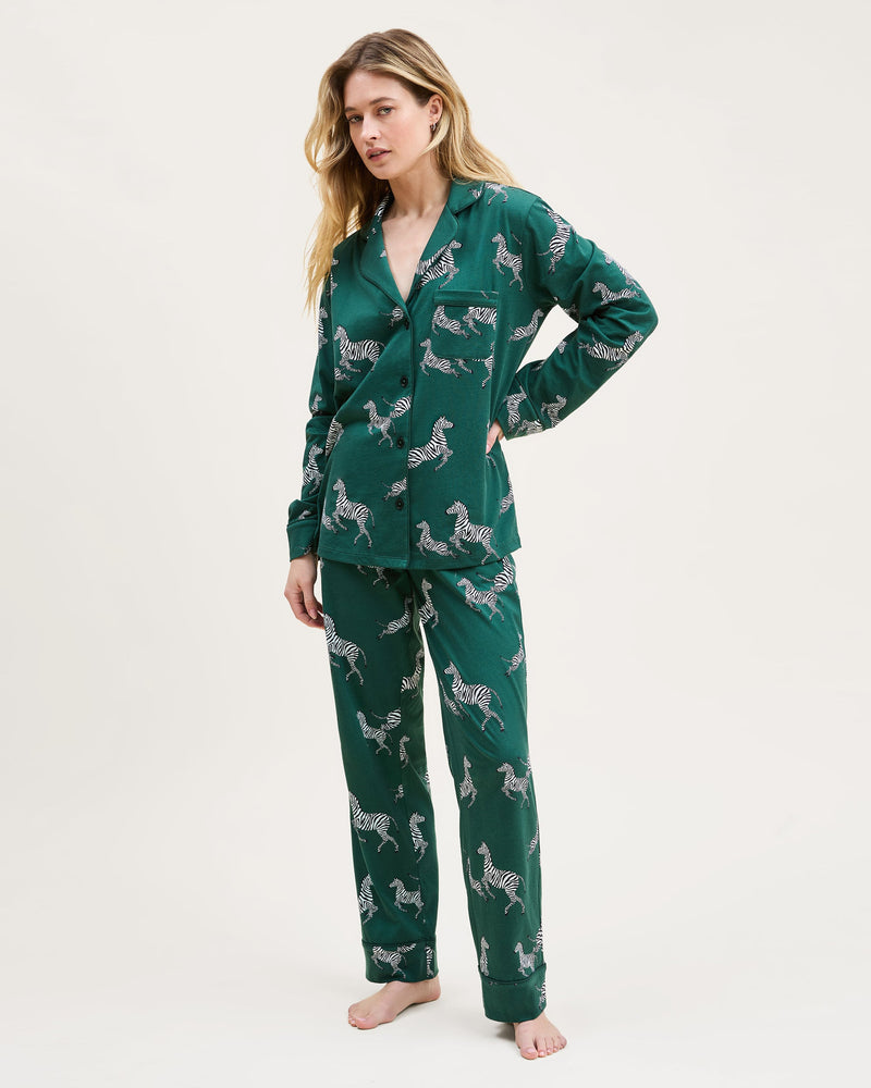Petite Plume Women's Women's Pima Pajama In Zèbre De Forêt