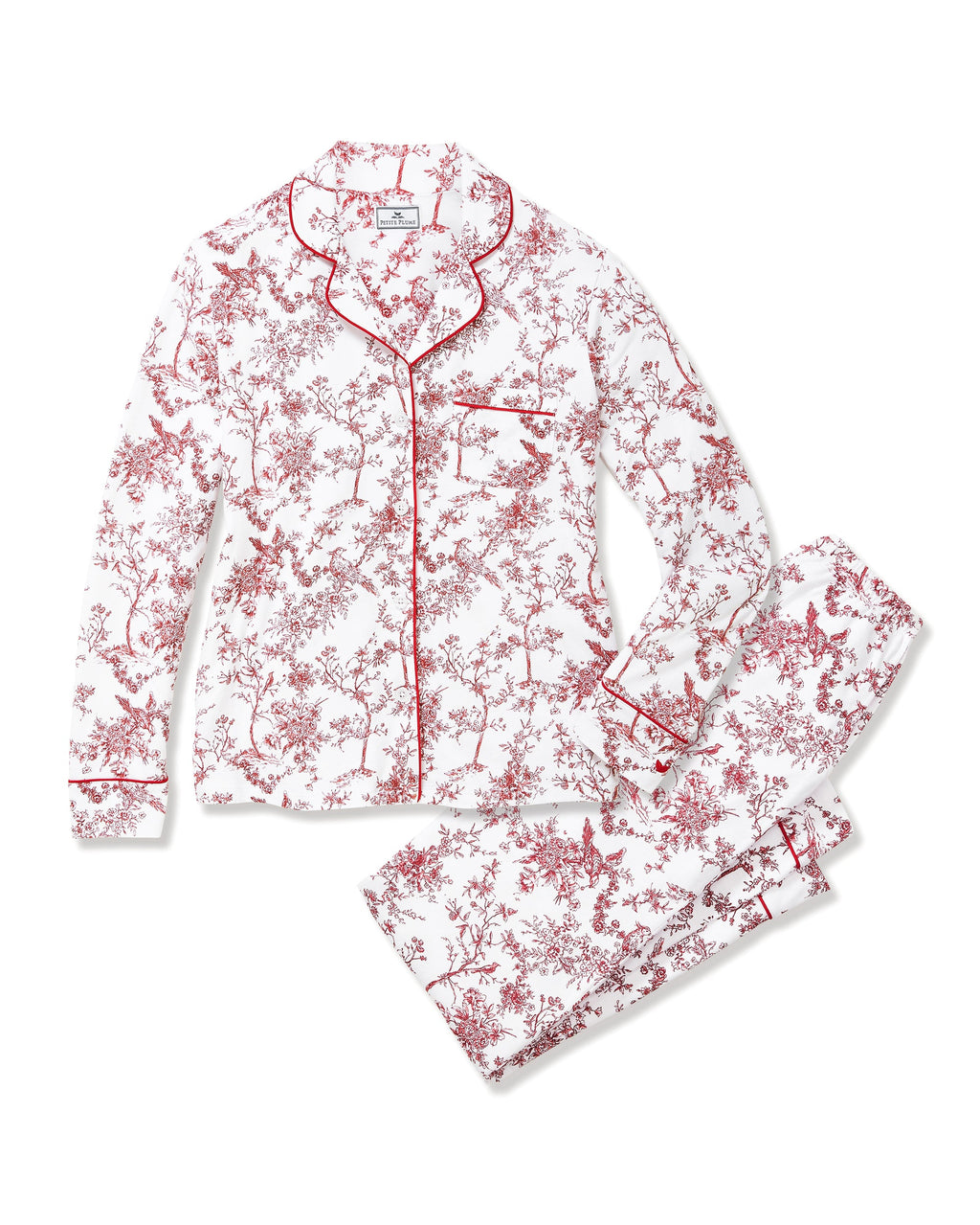 Petite Plume Women's Pima Pajama In Red Timeless Toile