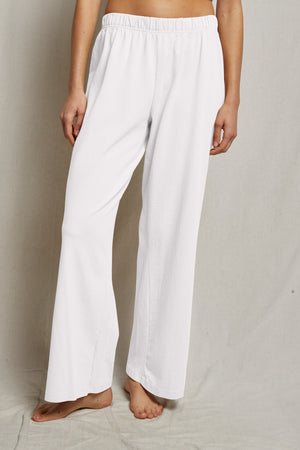 perfectwhitetee Katie Loop Terry Pant in White