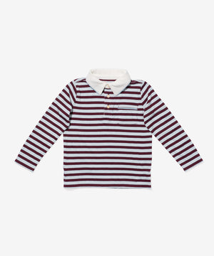 Oso & Me Parker Polo in Burgundy Triple Stripe