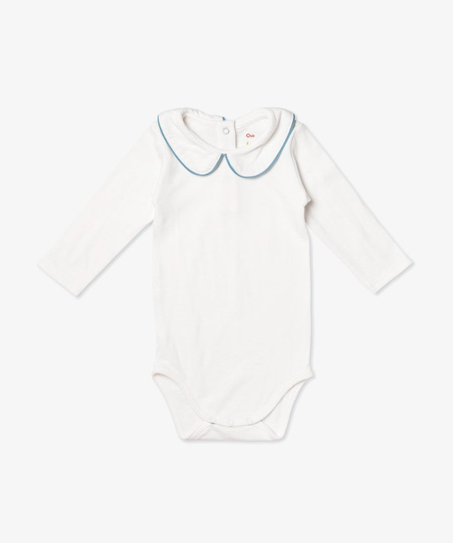 Oso & Me Peter Pan Onesie with Blue Piping