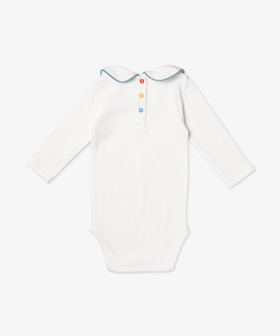 Oso & Me Peter Pan Onesie with Blue Piping