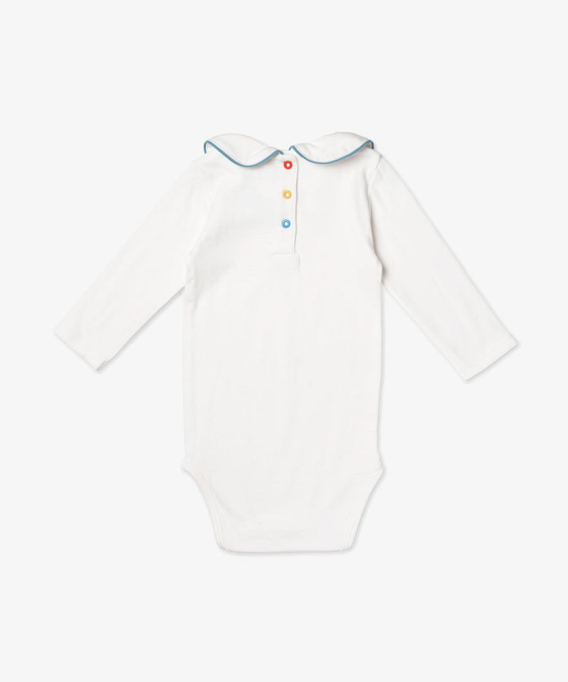 Oso & Me Peter Pan Onesie with Blue Piping
