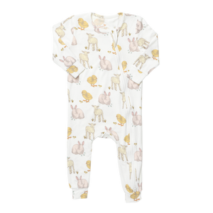 Pink Chicken Bamboo Romper in Easter Friends