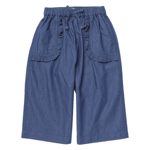 Pink Chicken Bailey Ruffle Pant in Chambray