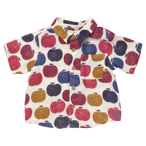 Pink Chicken Boys Jack Shirt in Blue Delicious Apples