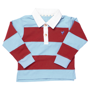 Pink Chicken Boys Albert Rugby Shirt in Blue & Maroon