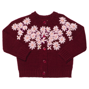 Pink Chicken Blossom Sweater in Pink Embroidered Flowers