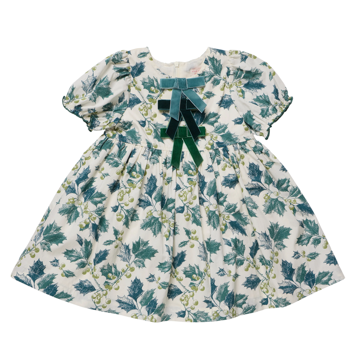 Pink Chicken Girls Hermione Dress in Green Holly