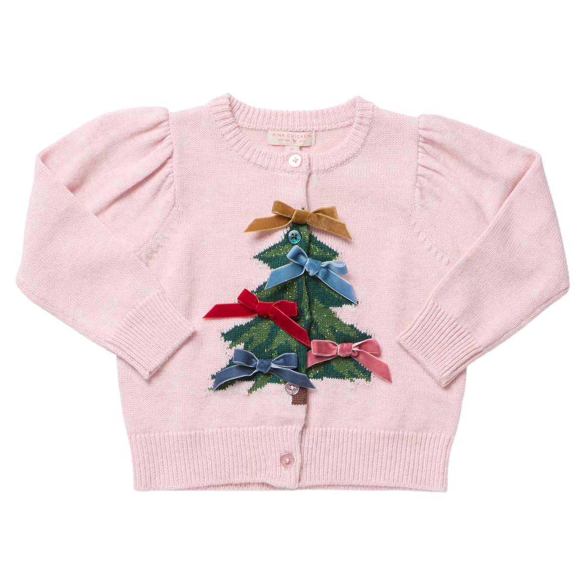 Pink Chicken Girls Constance Sweater in Pink Tree Bows