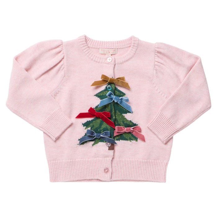 Pink Chicken Girls Constance Sweater in Pink Tree Bows