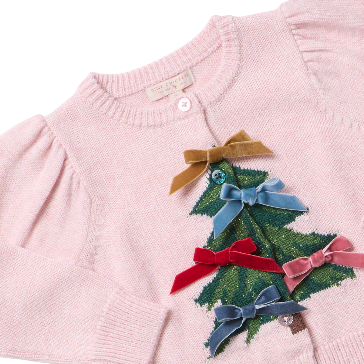Pink Chicken Girls Constance Sweater in Pink Tree Bows