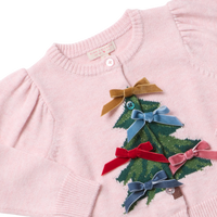Pink Chicken Girls Constance Sweater in Pink Tree Bows