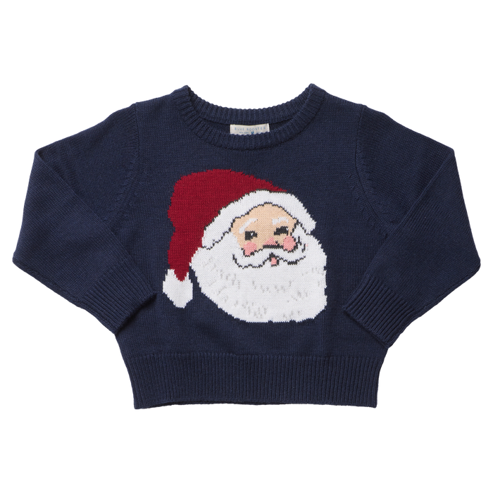 Pink Chicken Boys Oliver Sweater in Navy Santa
