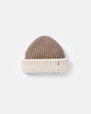7AM Enfant Fuzzy Two-Tone Ribbed Beanie