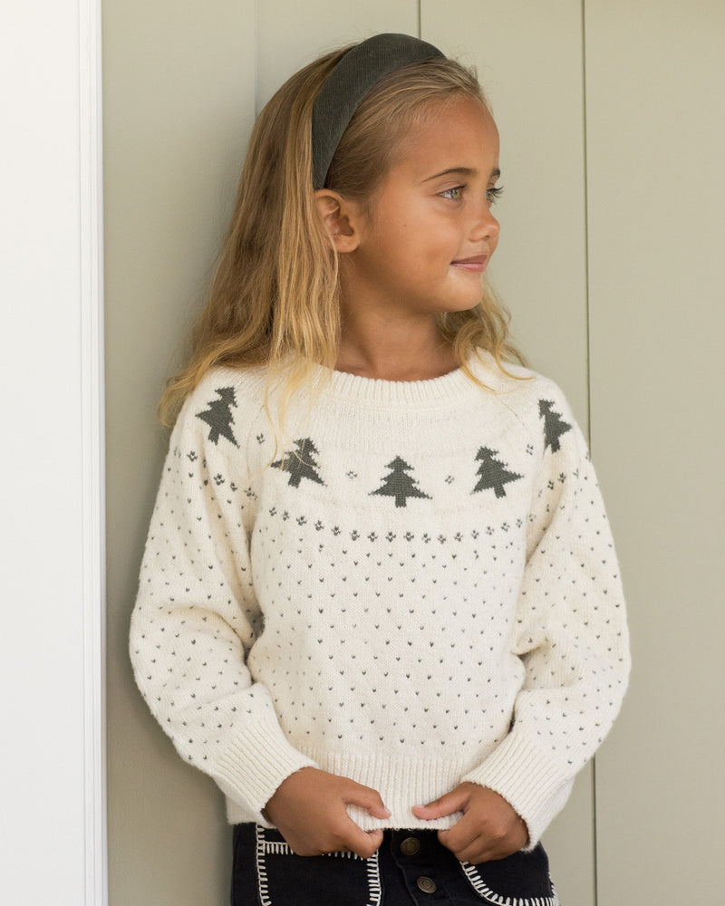 Rylee + Cru Fair Isle Sweater in Trees