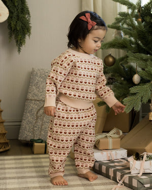 Rylee + Cru Knit Pant in Ruby Hearts