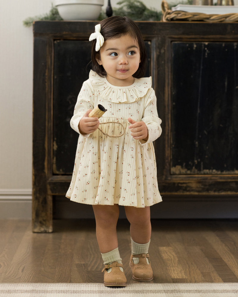 Rylee + Cru Ruffle Collar Dress in Natural Ditsy