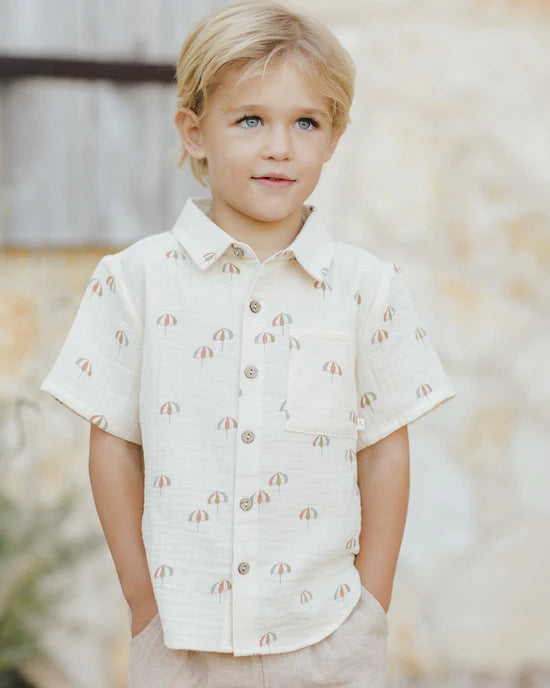 Rylee + Cru Collared Shirt in Umbrellas