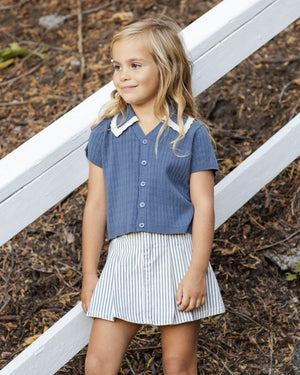 Rylee + Cru Sloane Knit Top in Marine