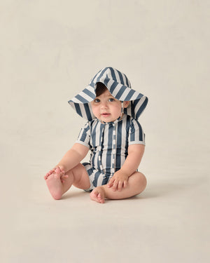 Rylee + Cru Shorty One-Piece in Navy Stripe