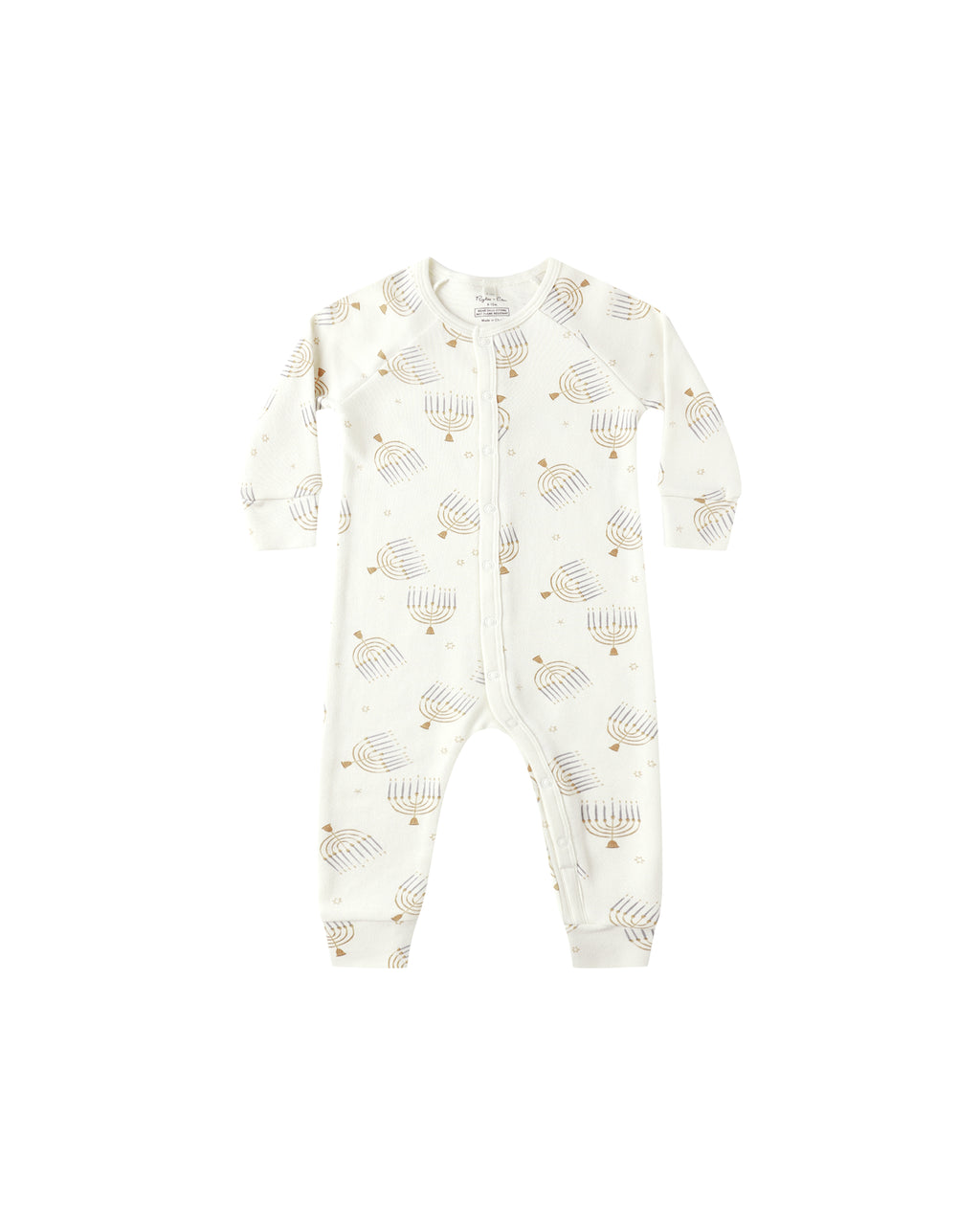 Rylee + Cru Organic Long John Pajamas in Hanukkah