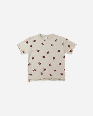 Rylee + Cru Raw Edge Tee with Footballs