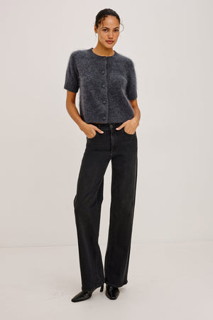 Rails Roman Sweater Shirt in Charcoal