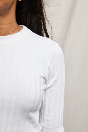 perfectwhitetee Rowe Poorboy Rib Tee in White