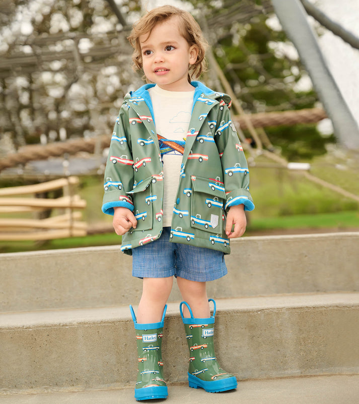 Hatley Snap Raincoat in Big Trucks