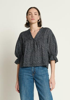 Nation Scarlet Pintuck Blouse in Santa Fe Floral