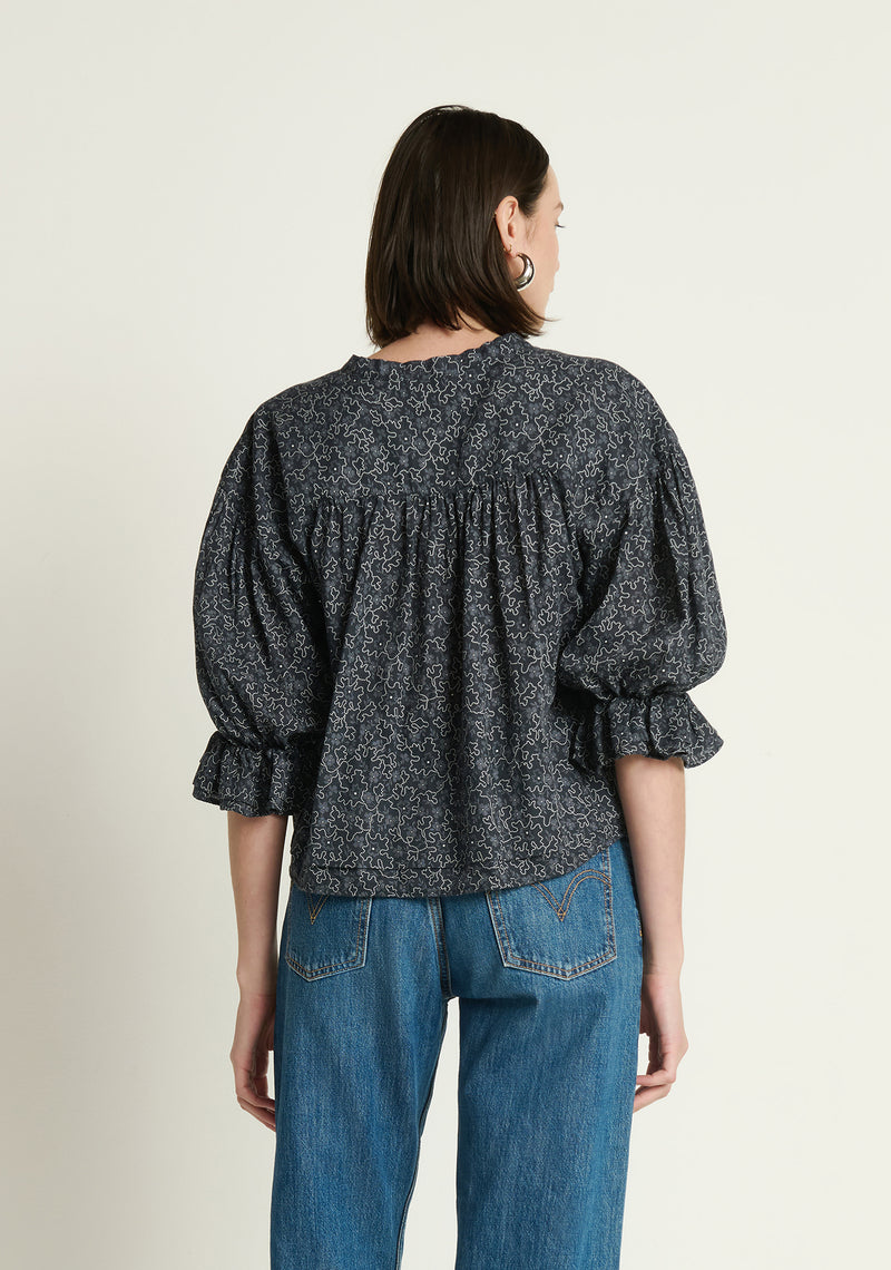 Nation Scarlet Pintuck Blouse in Santa Fe Floral