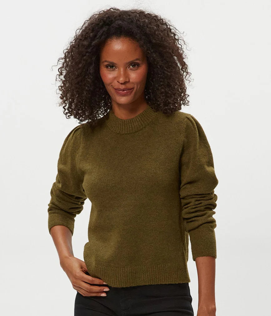 Michael Stars Genova Puff Sleeve Top in Topiary