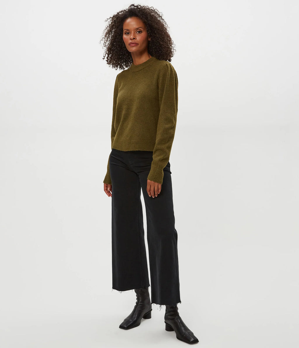 Michael Stars Genova Puff Sleeve Top in Topiary