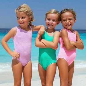 Shade Critters  One-Piece Crinkle Swimsuit in Pink