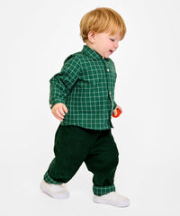 Oso & Me Jeffie Shirt in Green Holiday Plaid