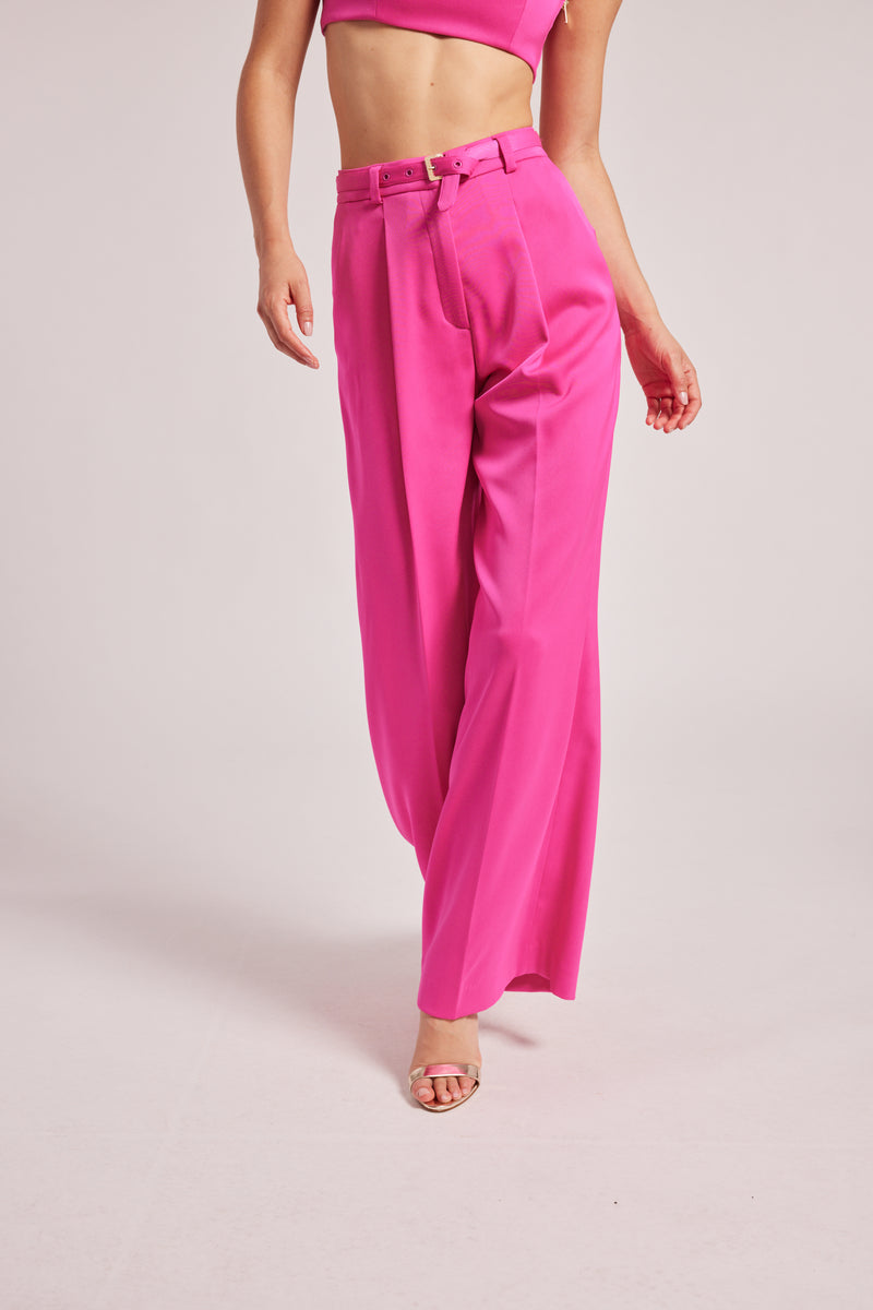 Generation Love Alexia Satin Pants in Hot Pink