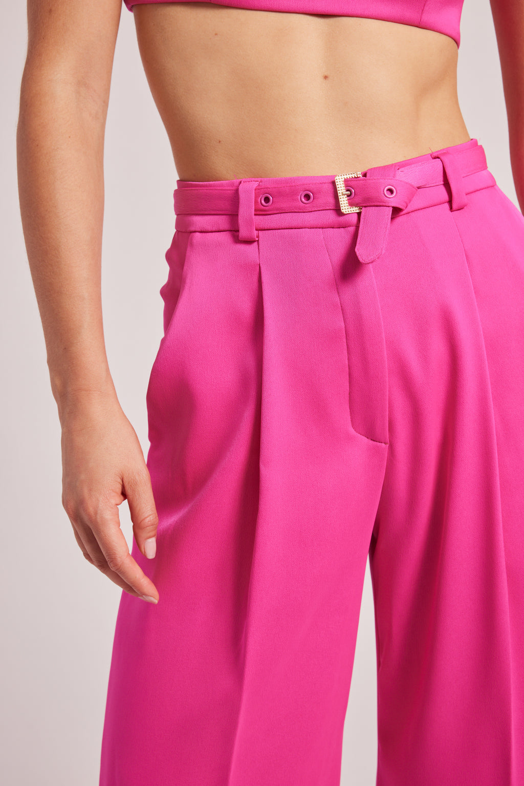 Generation Love Alexia Satin Pants in Hot Pink