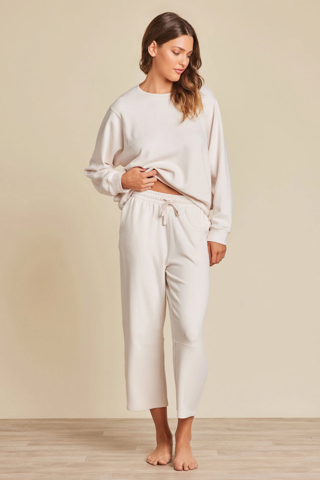 Barefoot Dreams Malibu Collection Brushed Fleece Pant in Sand Dune