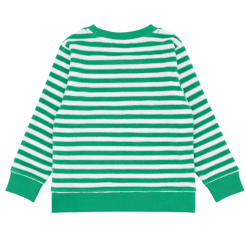 Minnow French Terry Sweatshirt in Green Stripe