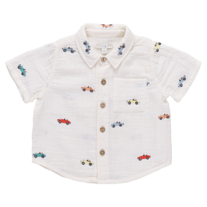 Pink Chicken Boys Jack Shirt in Vintage Cars