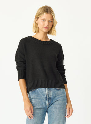 Stitches + Stripes Walker Pullover Sweater in Black