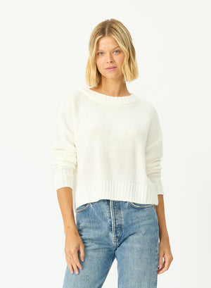 Stitches + Stripes Walker Pullover in Chalk
