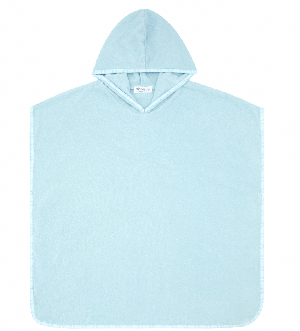 Minnow Unisex French Terry Hooded Coverup in Pacific Blue